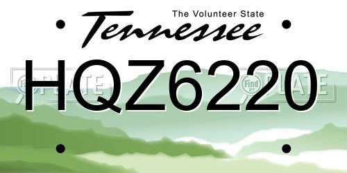 HQZ6220 Tennessee License Plate