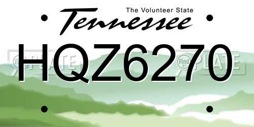HQZ6270 Tennessee License Plate
