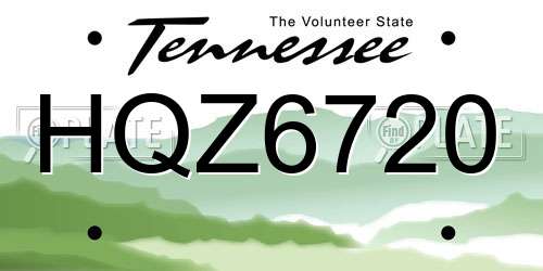 HQZ6720 Tennessee License Plate