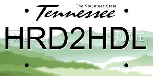 HRD2HDL Tennessee License Plate