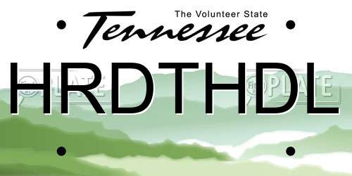HRDTHDL Tennessee License Plate