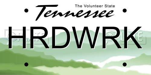 HRDWRK Tennessee License Plate