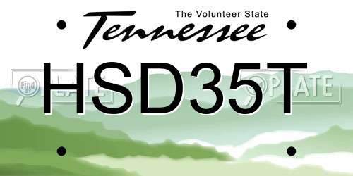 HSD35T Tennessee License Plate