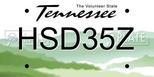 HSD35Z Tennessee License Plate