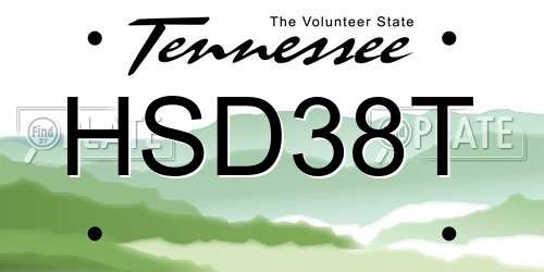 HSD38T Tennessee License Plate