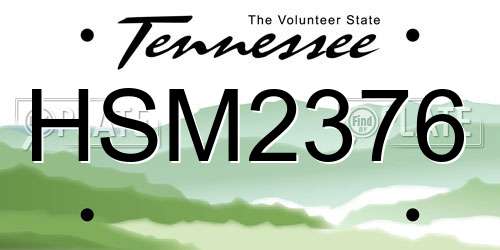 HSM2376 Tennessee License Plate
