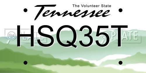 HSQ35T Tennessee License Plate