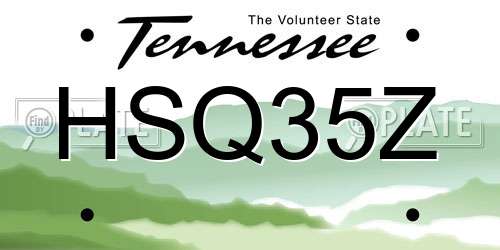 HSQ35Z Tennessee License Plate