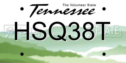 HSQ38T Tennessee License Plate
