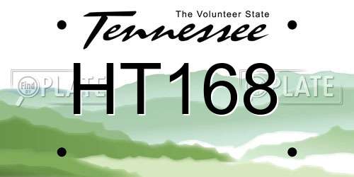 HT168 Tennessee License Plate