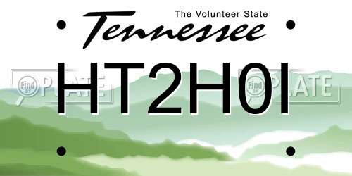 HT2H0I Tennessee License Plate
