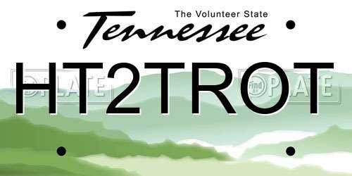 HT2TROT Tennessee License Plate
