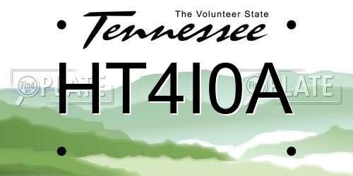 HT4I0A Tennessee License Plate
