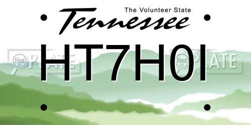 HT7H0I Tennessee License Plate