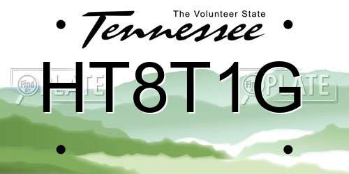HT8T1G Tennessee License Plate