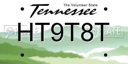 HT9T8T Tennessee License Plate