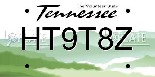 HT9T8Z Tennessee License Plate