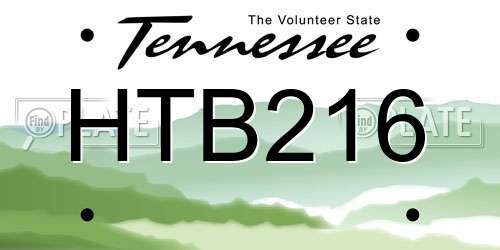 HTB216 Tennessee License Plate