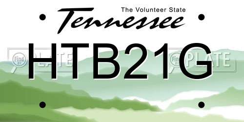 HTB21G Tennessee License Plate