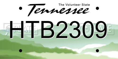 HTB2309 Tennessee License Plate