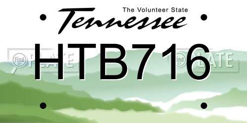 HTB716 Tennessee License Plate