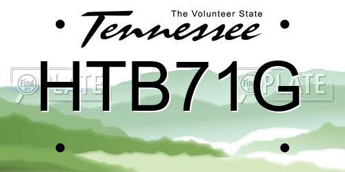 HTB71G Tennessee License Plate