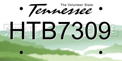 HTB7309 Tennessee License Plate