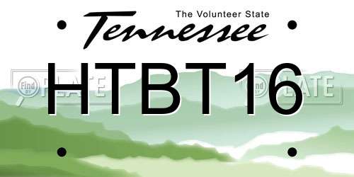 HTBT16 Tennessee License Plate