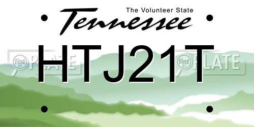HTJ21T Tennessee License Plate