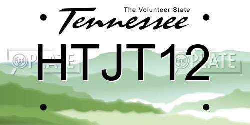 HTJT12 Tennessee License Plate