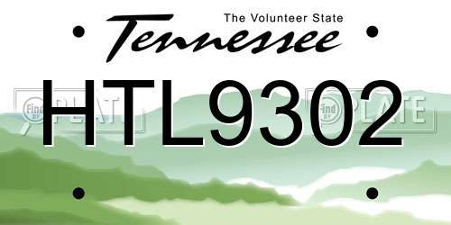 HTL9302 Tennessee License Plate