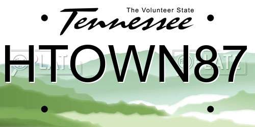 HTOWN87 Tennessee License Plate
