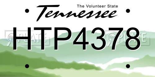 HTP4378 Tennessee License Plate