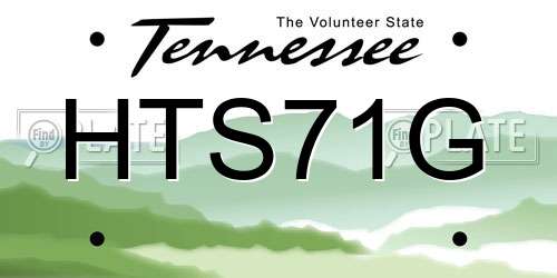 HTS71G Tennessee License Plate