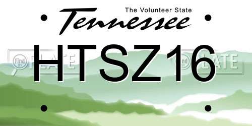 HTSZ16 Tennessee License Plate
