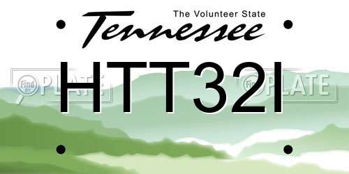 HTT32I Tennessee License Plate