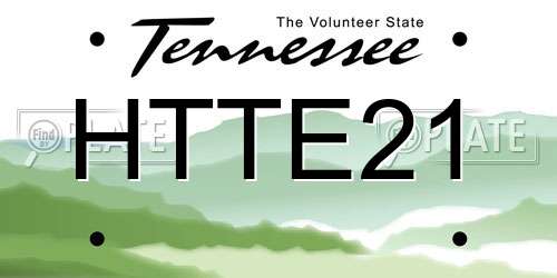 HTTE21 Tennessee License Plate