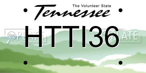 HTTI36 Tennessee License Plate