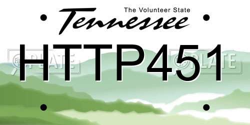 HTTP451 Tennessee License Plate