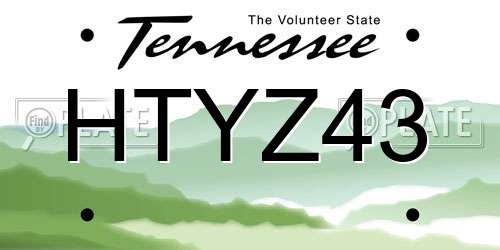 HTYZ43 Tennessee License Plate