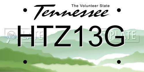 HTZ13G Tennessee License Plate