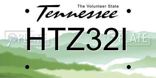 HTZ32I Tennessee License Plate