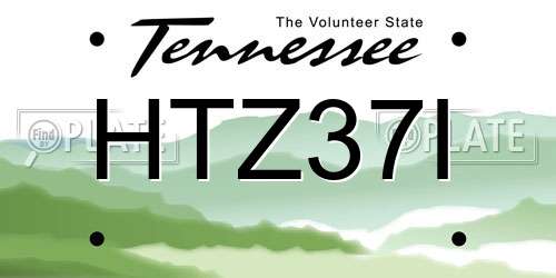 HTZ37I Tennessee License Plate