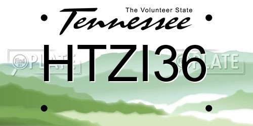 HTZI36 Tennessee License Plate