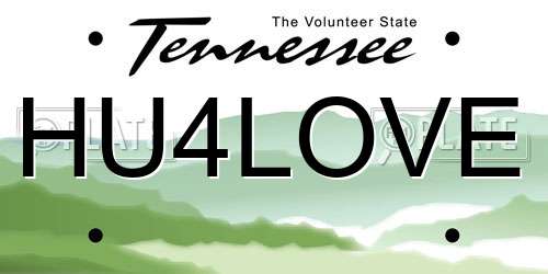HU4LOVE Tennessee License Plate