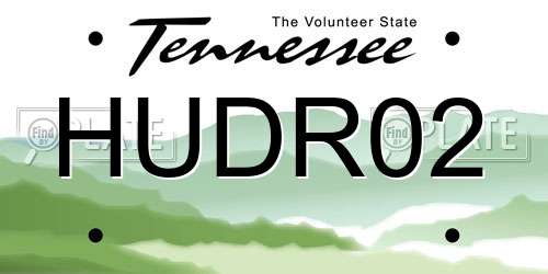 HUDR02 Tennessee License Plate
