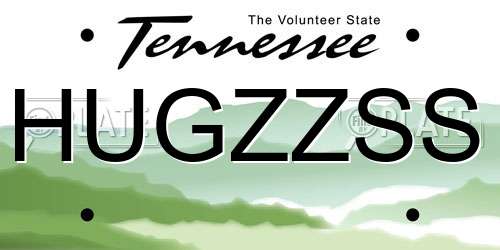 HUGZZSS Tennessee License Plate