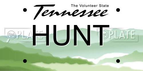 HUNT Tennessee License Plate