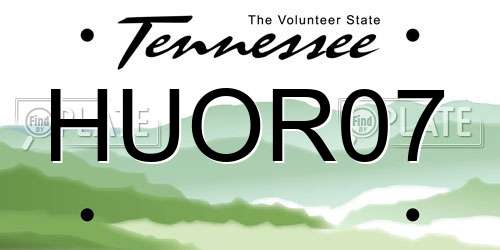 HUOR07 Tennessee License Plate
