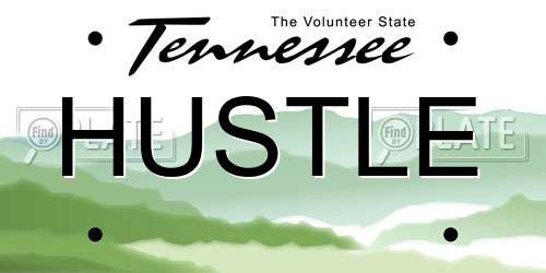 HUSTLE Tennessee License Plate